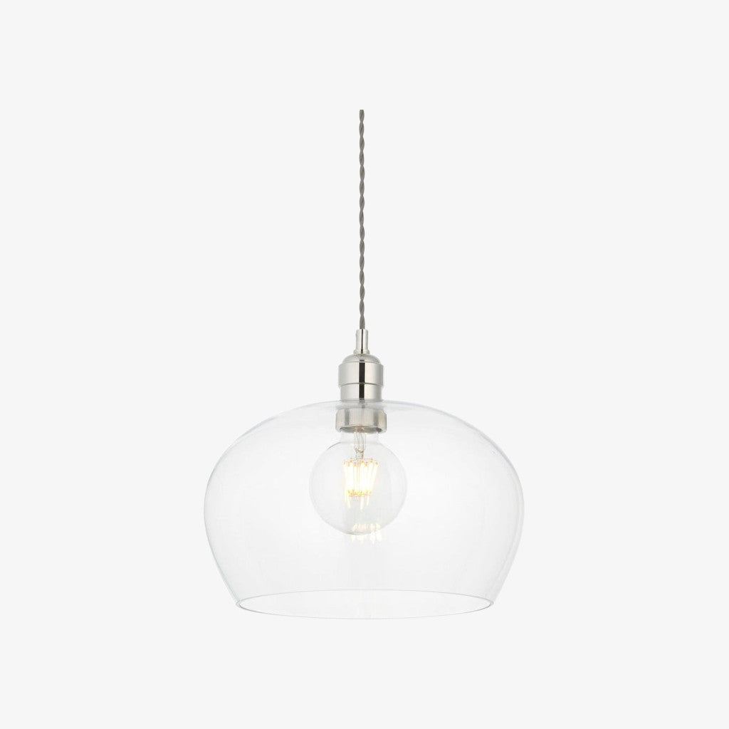 Clarione Height-Adjustable Glass Pendant Light - Classic Art Deco Light
