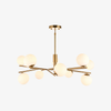 Tivara Mid-Century Modern 10-Light Pendant – Chandelier with Globe Shades for High Ceilings
