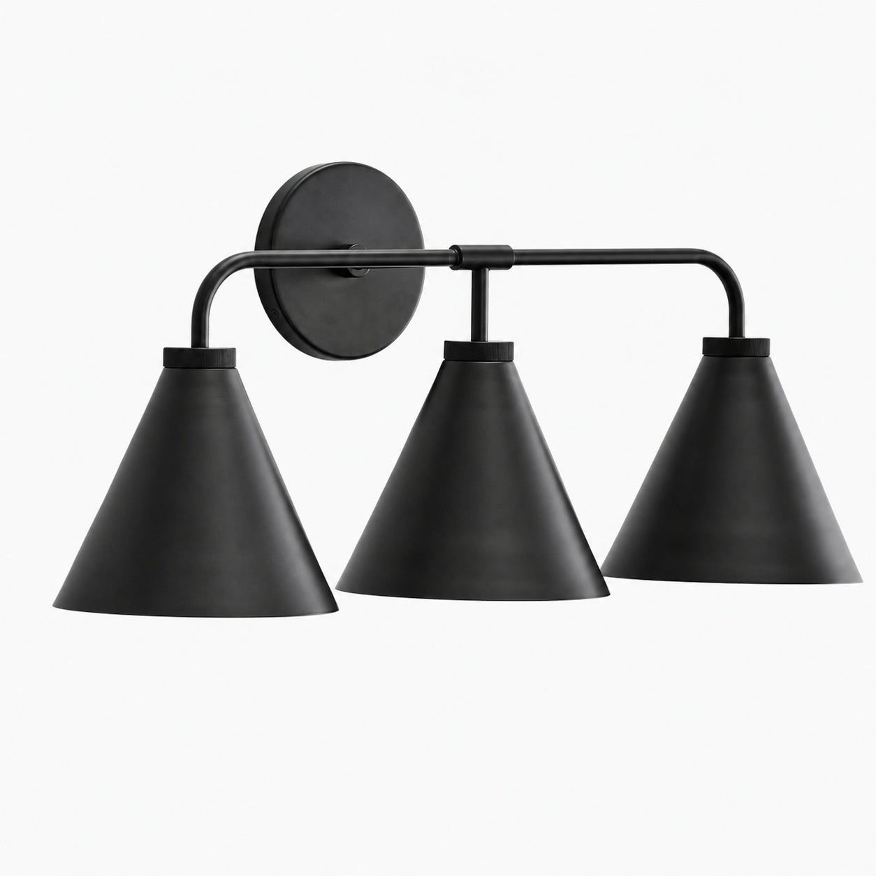 Korvi Iron Tapered Sconce Light - Wall Fixture in Black or Brass