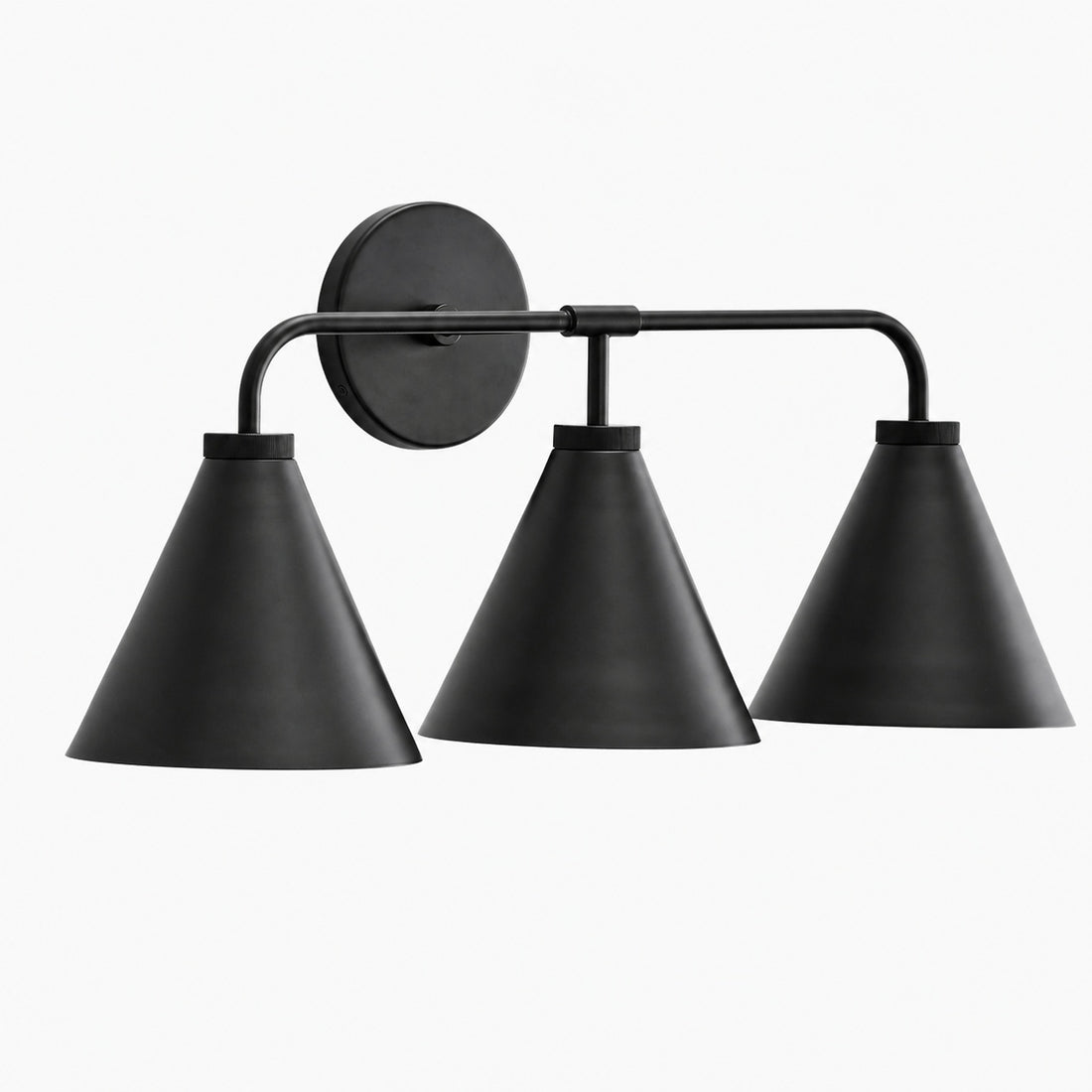 Korvi Iron Tapered Sconce Light - Wall Fixture in Black or Brass