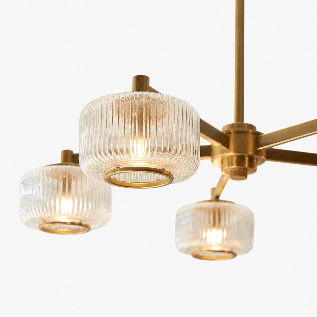 Canovus Ceiling Fixture with Ribbed Glass - Industrial Metal Living Room Light