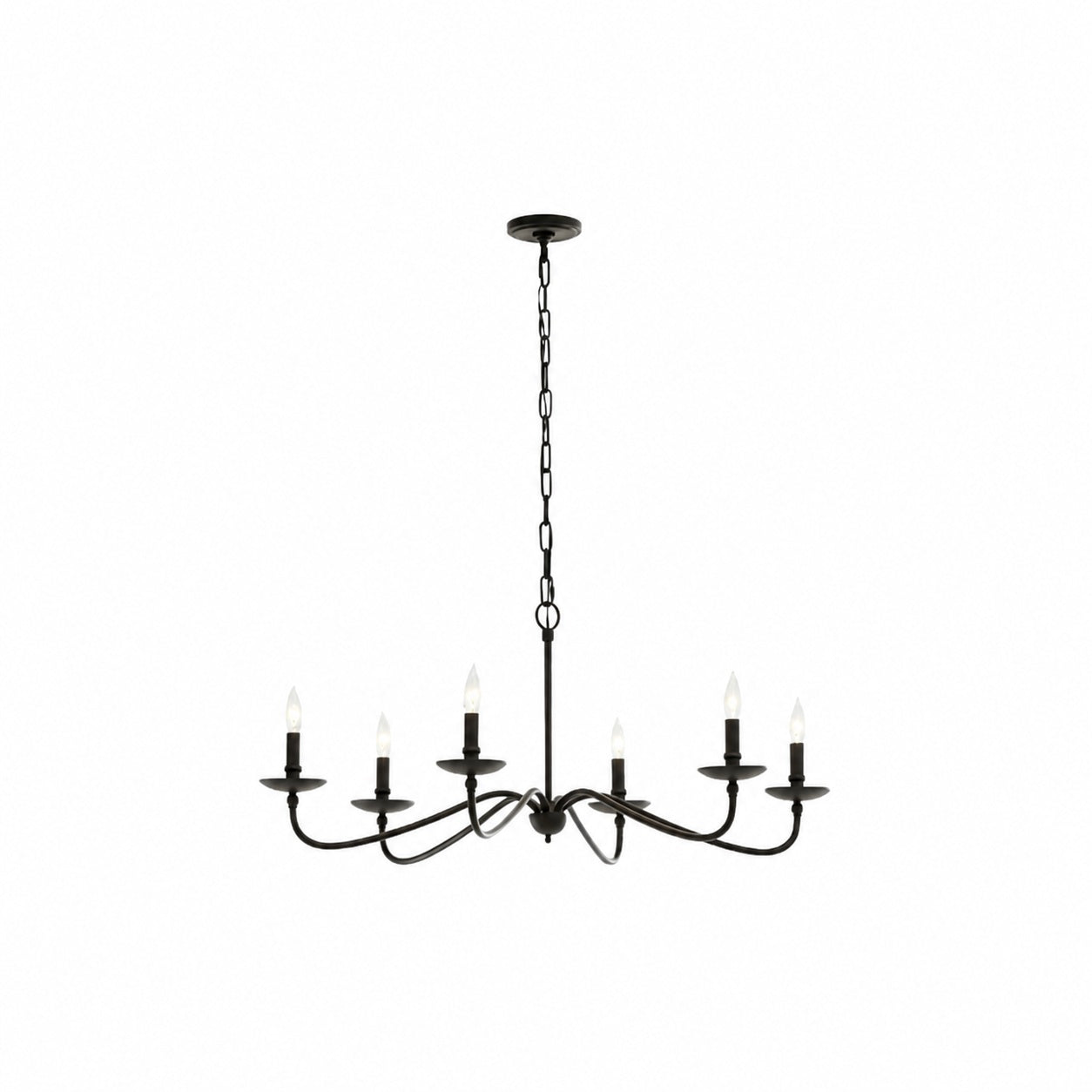 Reticula Open Iron Frame Chandelier - Indoor and Outdoor Hanging Light for Dining Room Living Room Entry