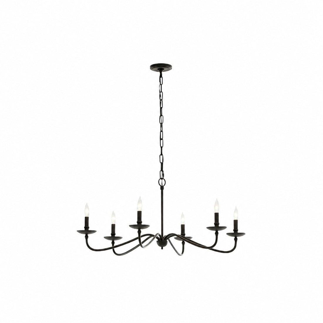 Reticula Open Iron Frame Chandelier - Indoor and Outdoor Hanging Light for Dining Room Living Room Entry