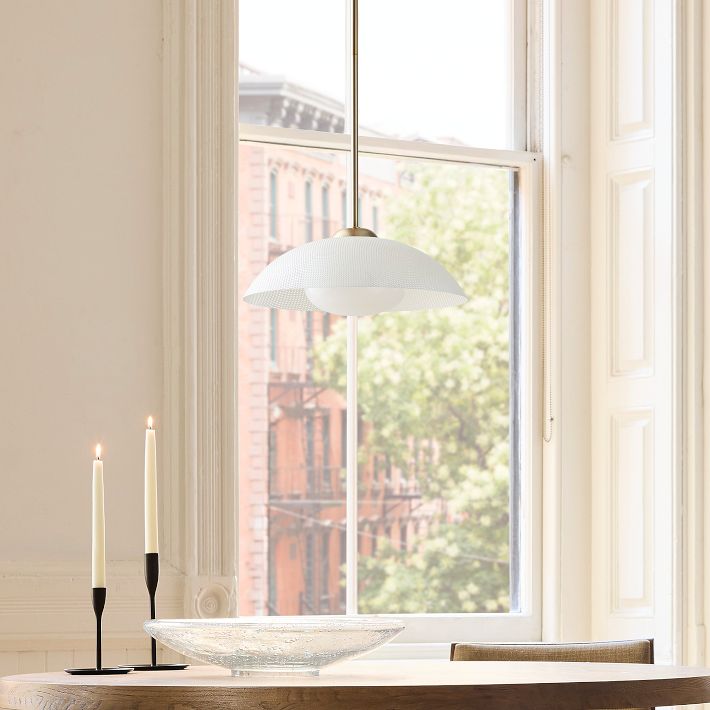 Elorina Pendant Light - Perforated Metal Shade, Champagne Bronze