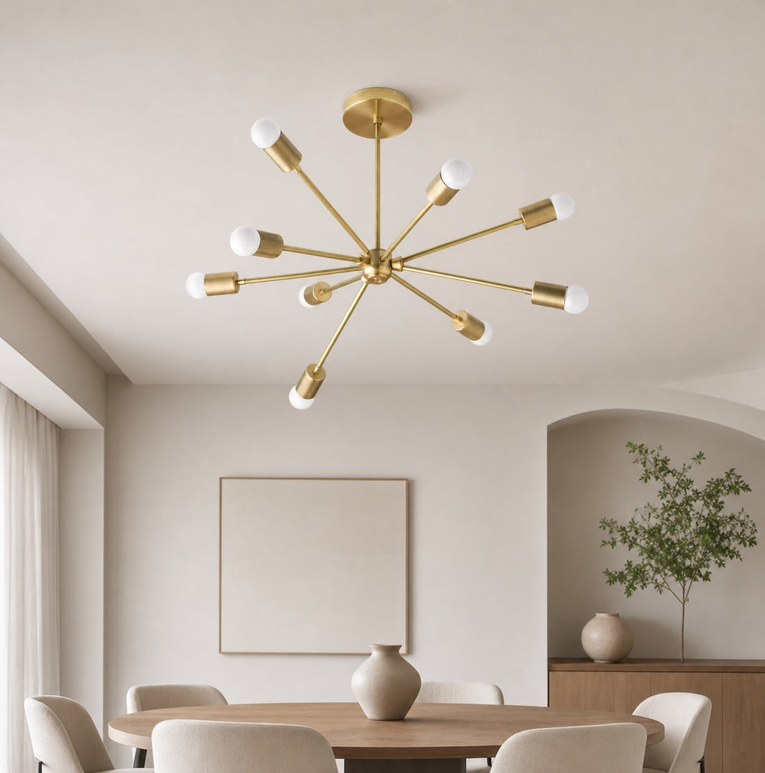Mobilux Line Modern Chandelier - Mid Century Ceiling Light Fixture
