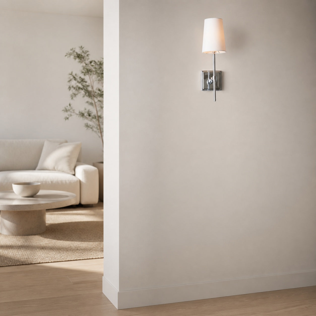 Derlina White Linen Shades Wall Lamp – Retro Metal Multi-Head Lighting Fixture