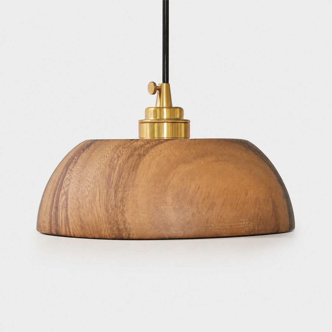 Handcrafted Walnut Wood Dome Pendant Light