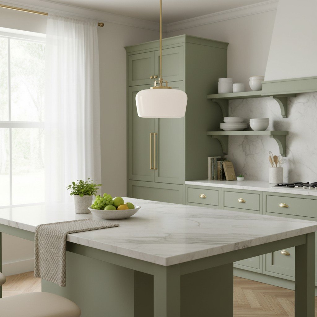 Lirra Opal Glass Pendant Light - Modern Adjustable Metal Drop for Kitchen and Dining