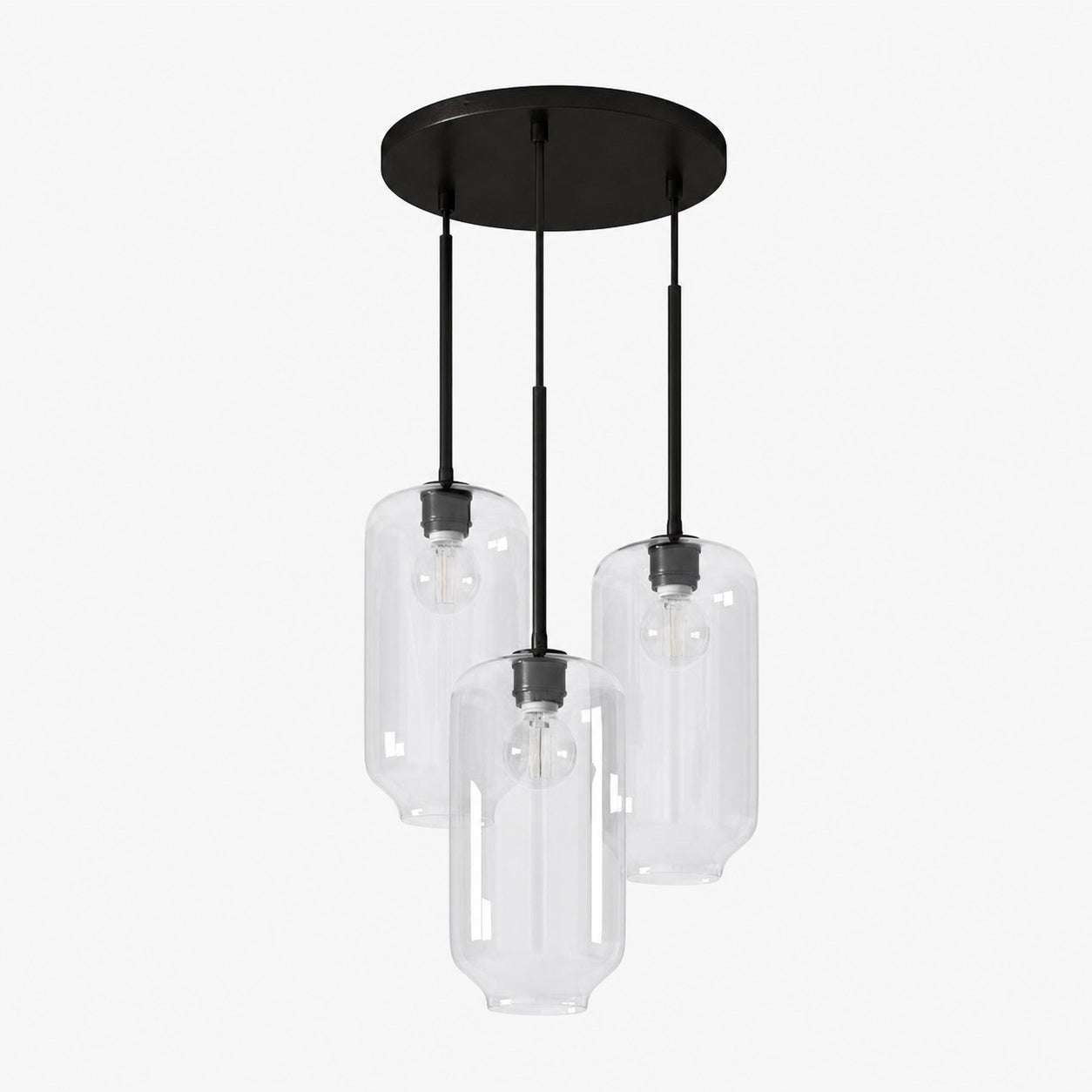 Lumivelle Pebble Glass Chandelier - 3-Light Modern Pendant Style
