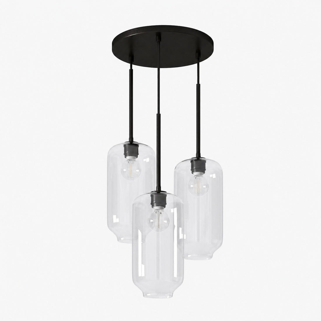 Lumivelle Pebble Glass Chandelier - 3-Light Modern Pendant Style