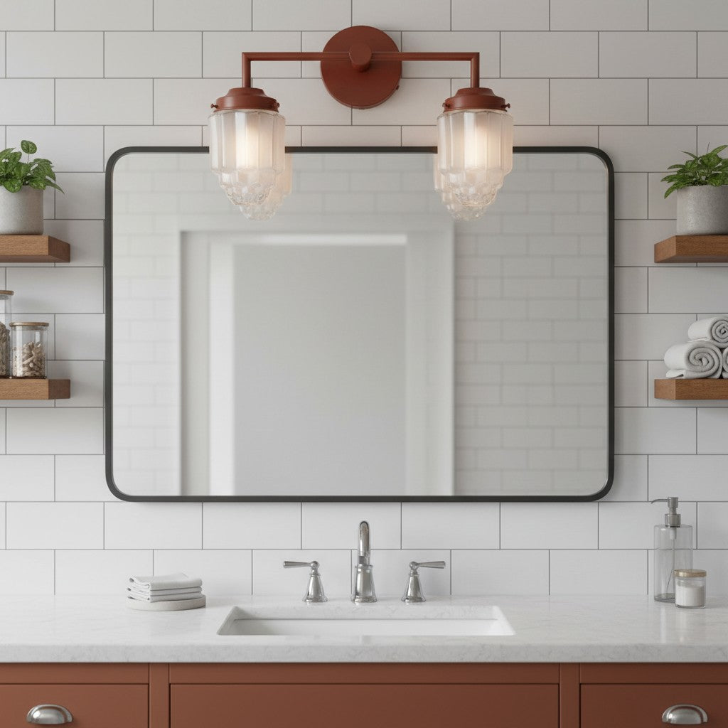 Tierlux Glass Art Deco Vanity Light - Colorful Skyscraper Globe Wall Fixture