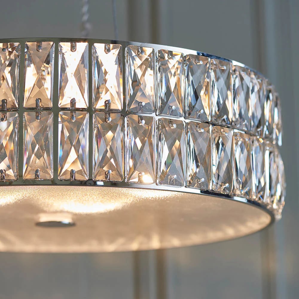 Glomara Style Geometric Crystal Pendant Light – Glamorous Dining Room Centerpiece