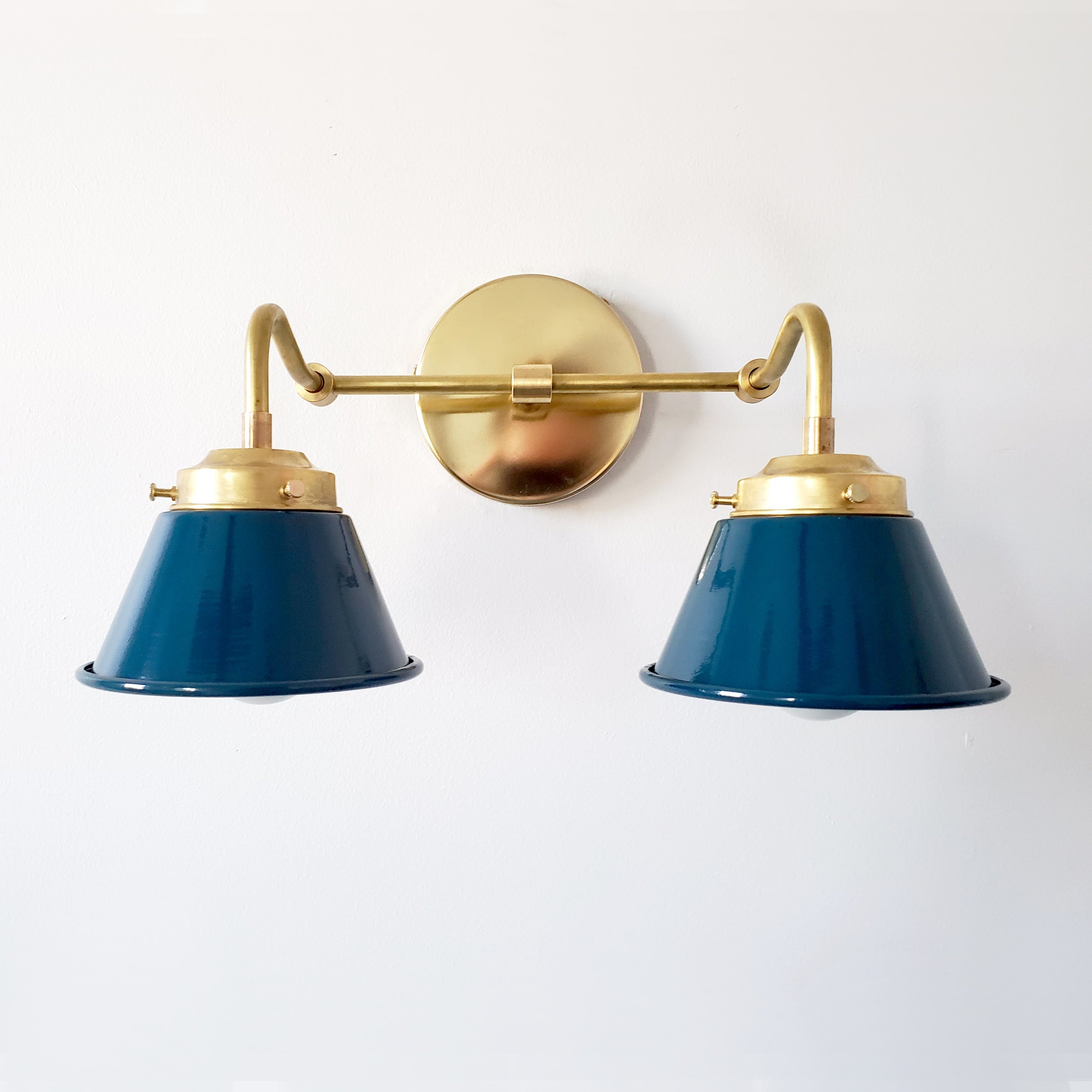 Modern Double Cone Brass Sconce - Accent Lighting For Bathroom & Hallway