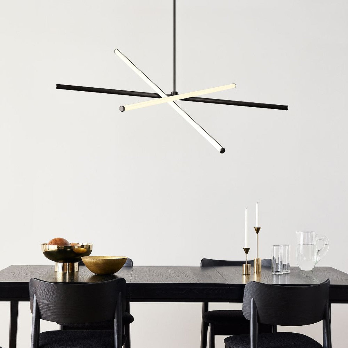 Voro Minimalist Chrome Light Rods - LED Semi-Flush Mount Ceiling Light