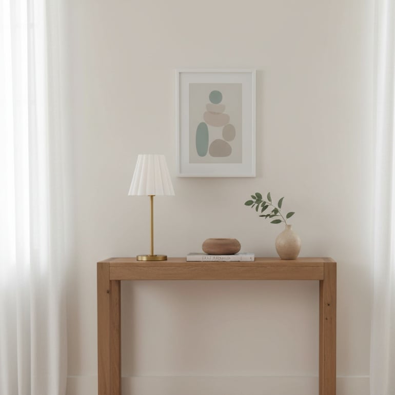 Ruffmeto Transitional Slim Table Lamp – Sculptural Shade Lighting for Living Room or Bedroom