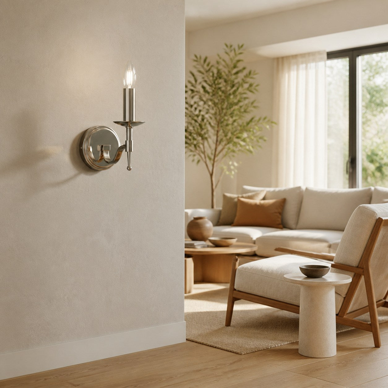 Tela Classic Wall Sconce Metal Wall Light - Elegant Wall Sconce Ideal for Hallway or Living Room