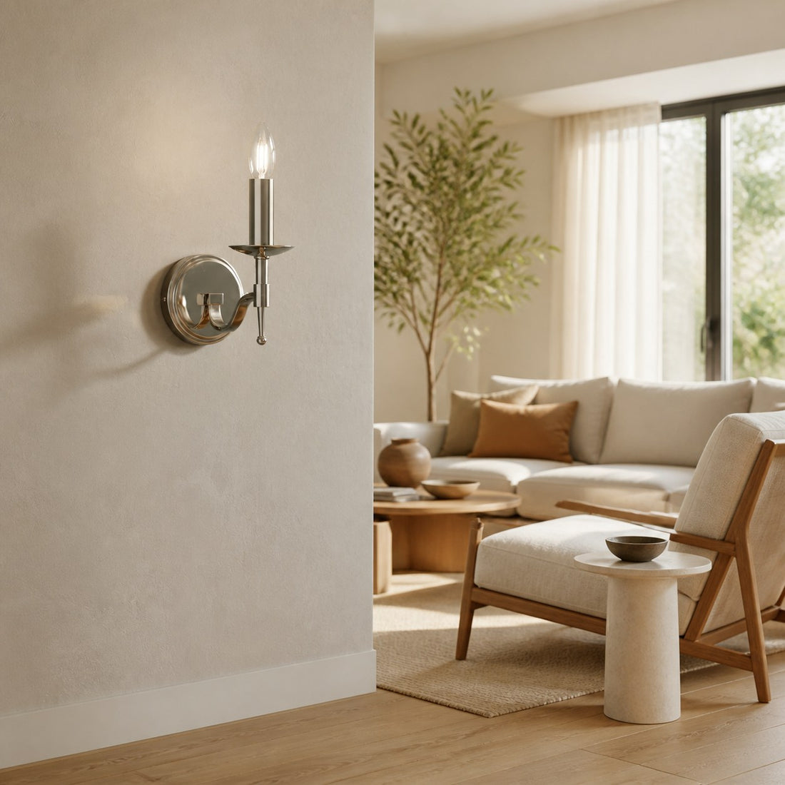 Tela Classic Wall Sconce Metal Wall Light - Elegant Wall Sconce Ideal for Hallway or Living Room