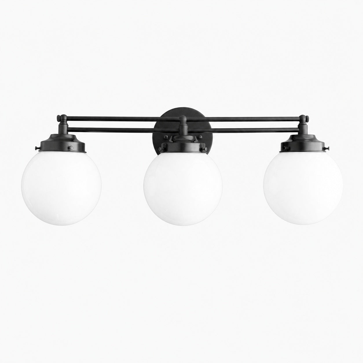 Glorica Glass Contemporary Vanity Light - 3 Light Globe Bathroom Fixture Opal Glass
