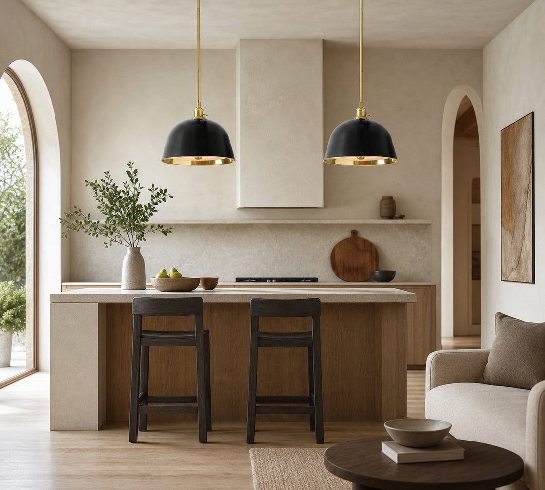 Forvara Metal Pole Pendant Light - Bell Diffuser Design for Kitchen Islands