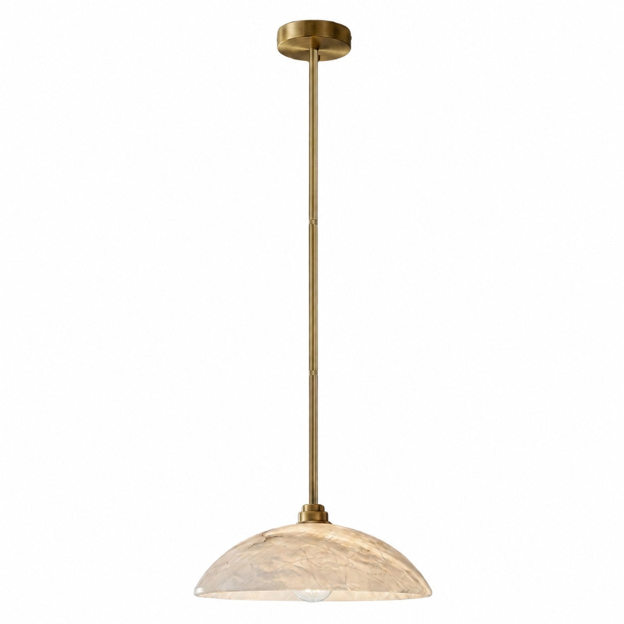 Alariv Elegant  Alabaster Dome Pendant Light - Modern Stone Lighting for Dining or Living