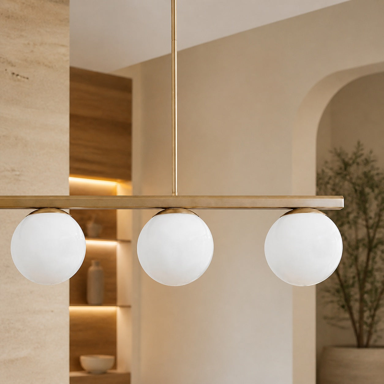 Brelia Round Light Chandelier - Modern Milk Glass Globe Ceiling Light