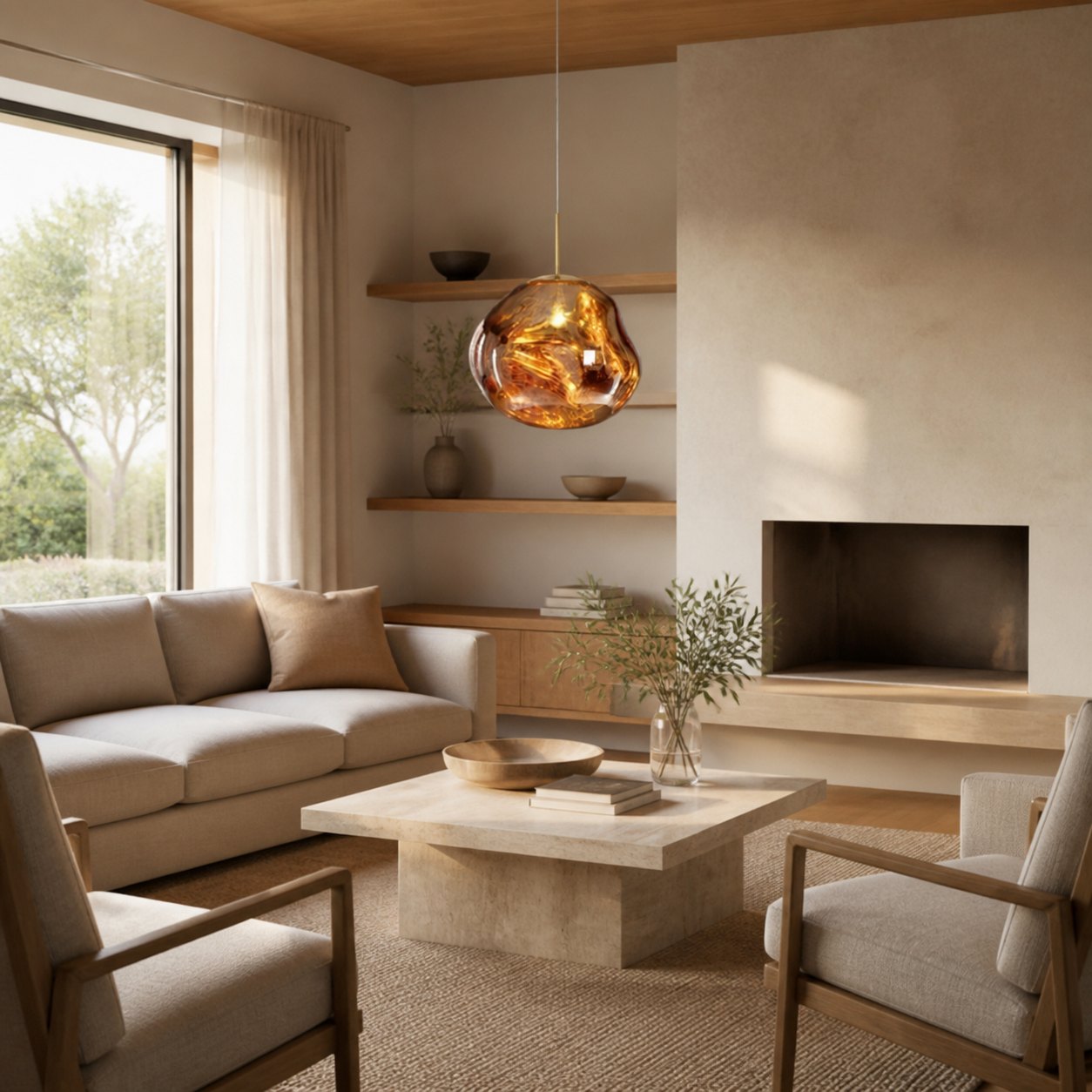 Glyador Dynamic Surface Pendant Light - Modern Hanging Lamp for Home Interior N28