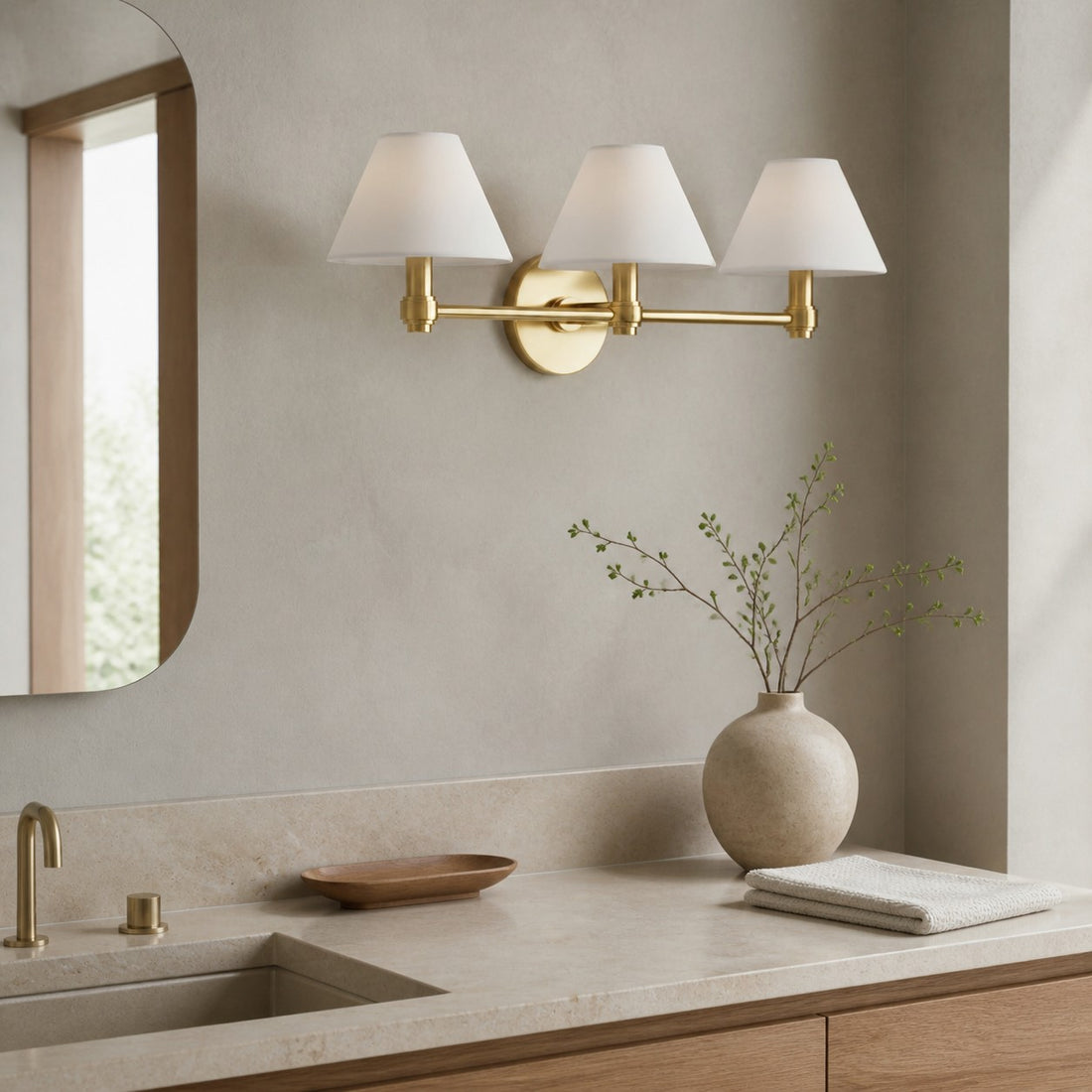 Roven Metal Wall Sconce – Sleek Metal Single or Triple Sconce for Vanity or Bathroom