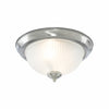 TF Vintora Modern Flush Ceiling Light – Ribbed Glass and Metal Trim for Kitchens or Hallways