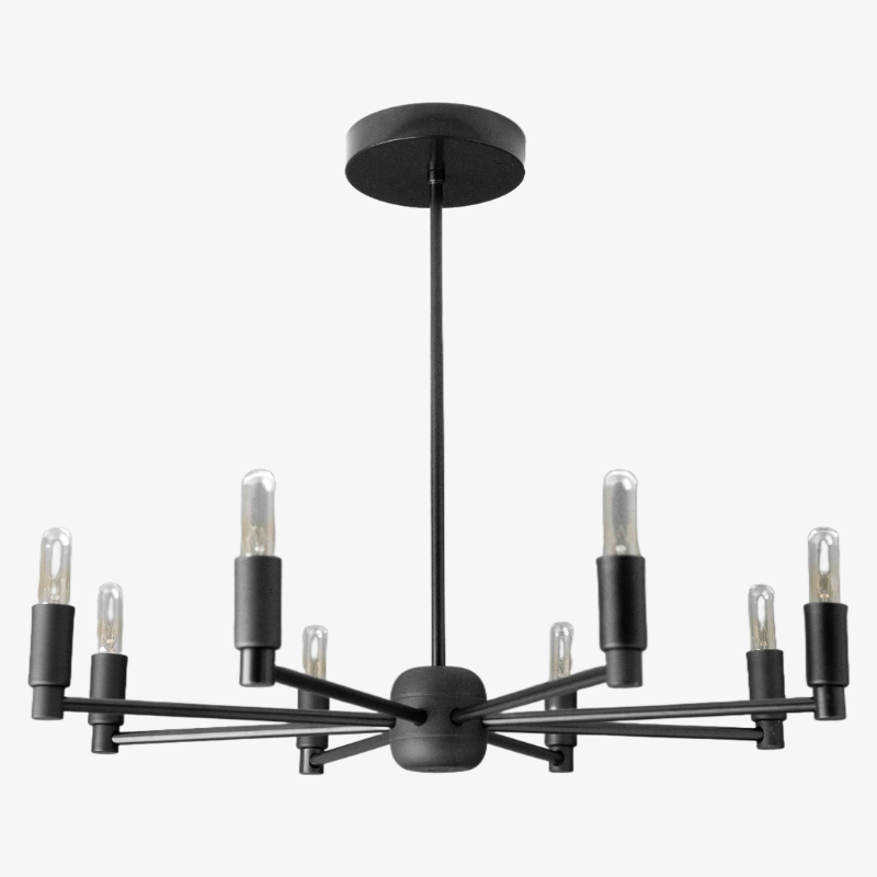 Mobilux Line Modern Chandelier - 8 Arm Mid Century Hanging Light
