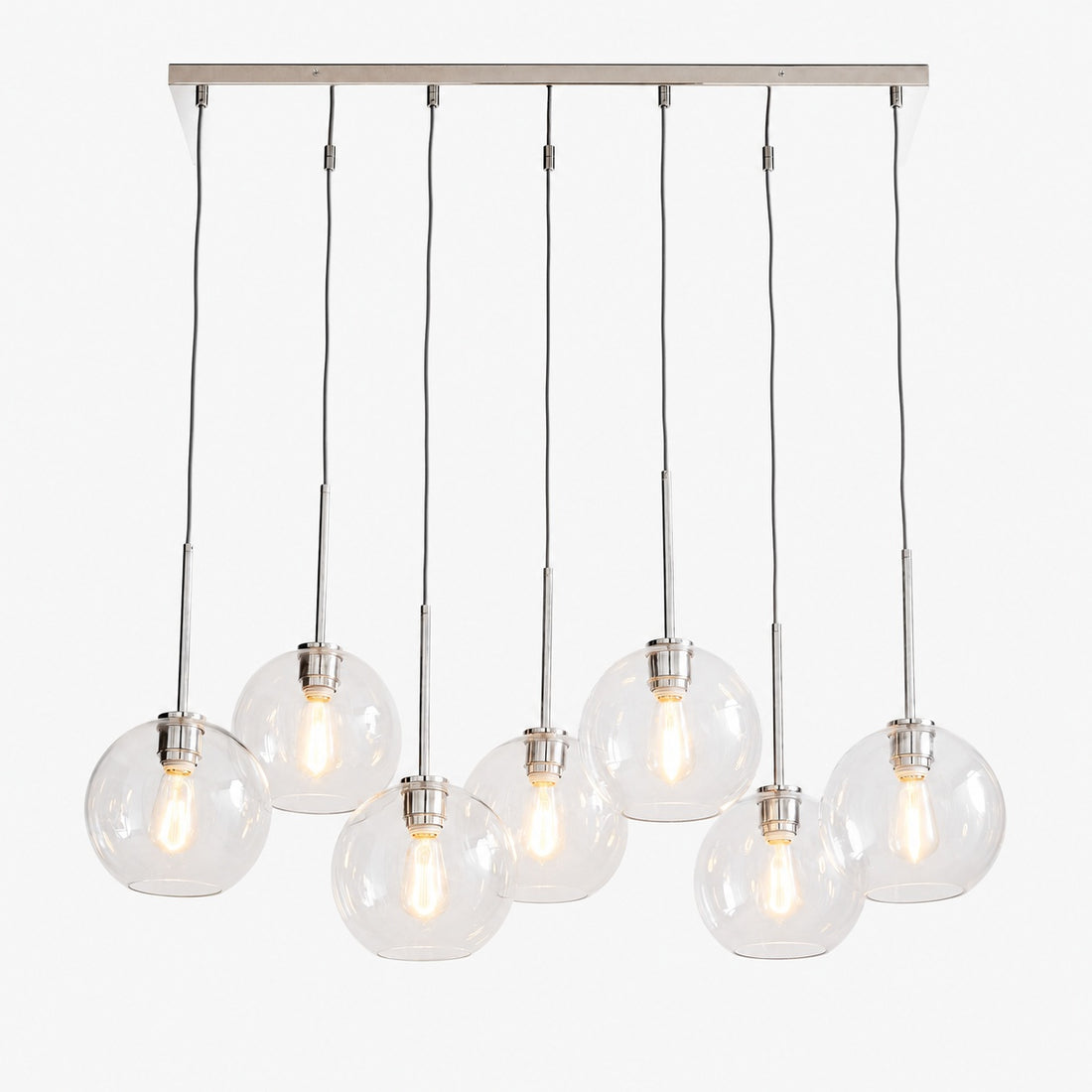 Selvion Elegant 7-Light Globe Chandelier – Glass Pendant Light