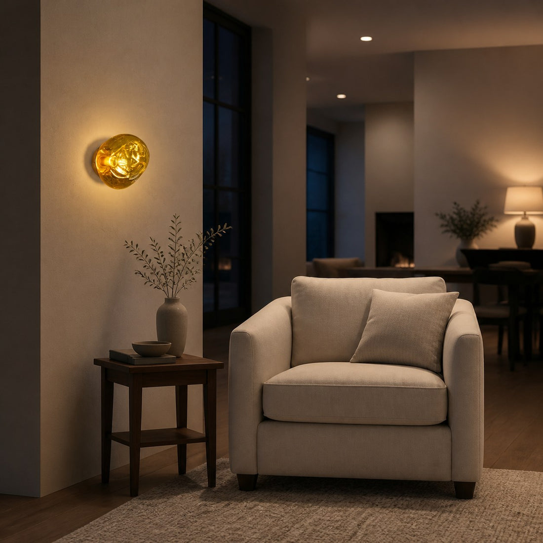 Glyador Modern Effect Wall Sconce Organic Surface Light for Living Room N27