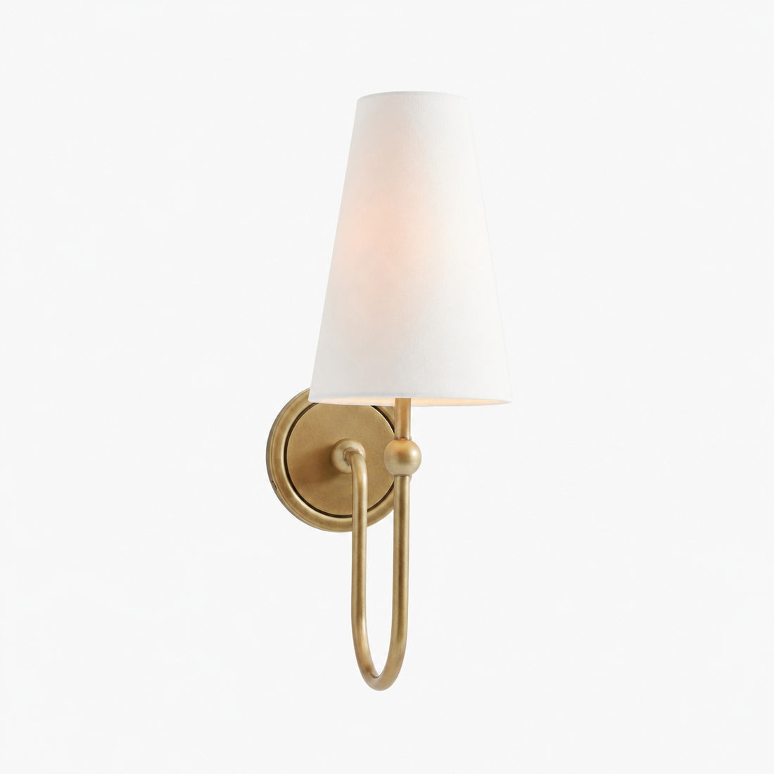 Serena Elegant Swoop Arm Sconce – Modern Fabric Shade Wall Lamp for Hallway and Bedroom