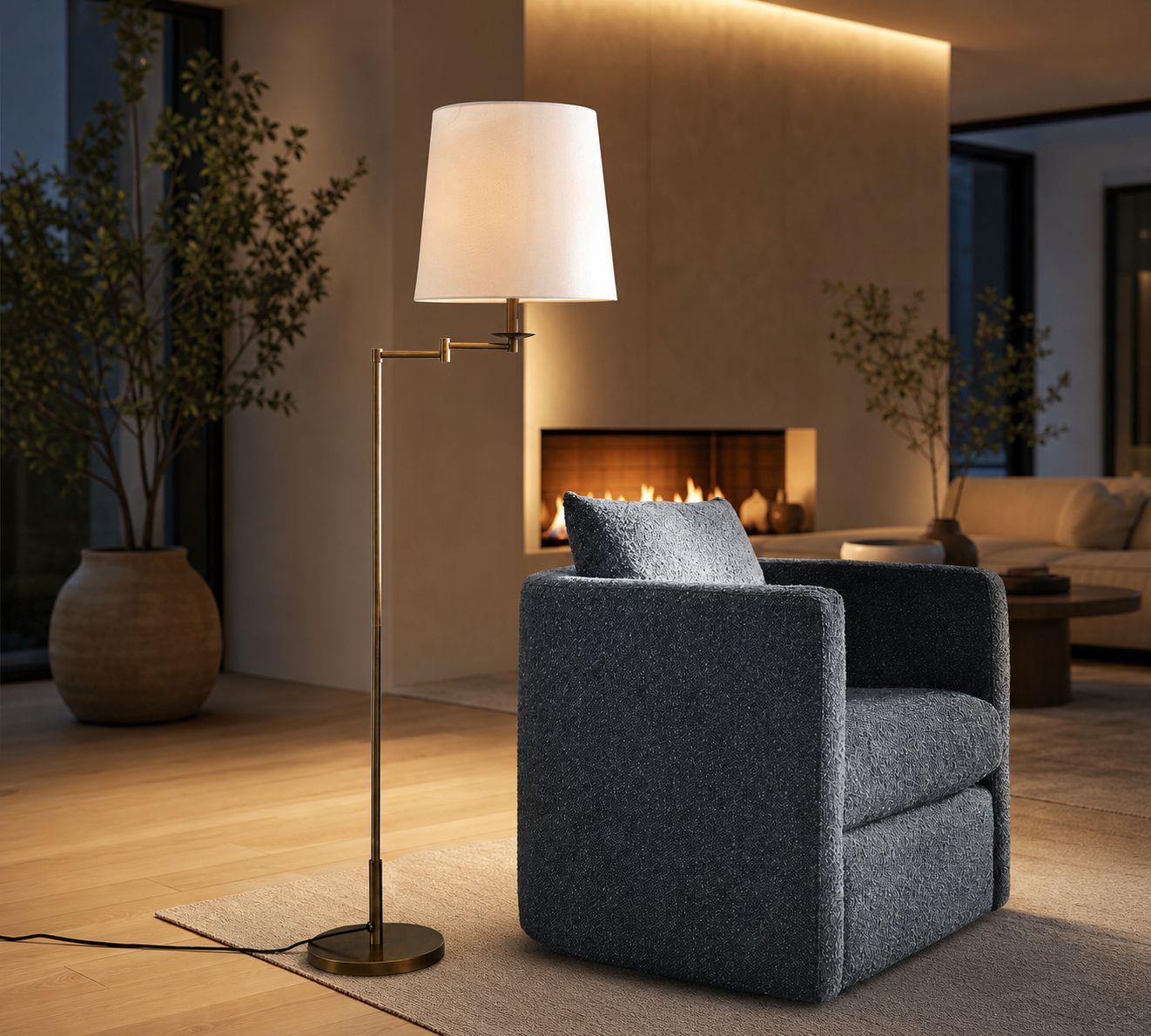 Rowan Articulating Floor Lamp - Adjustable Iron Design for Task Lighting