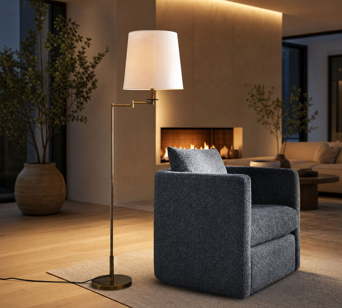 Rowan Articulating Floor Lamp - Adjustable Iron Design for Task Lighting