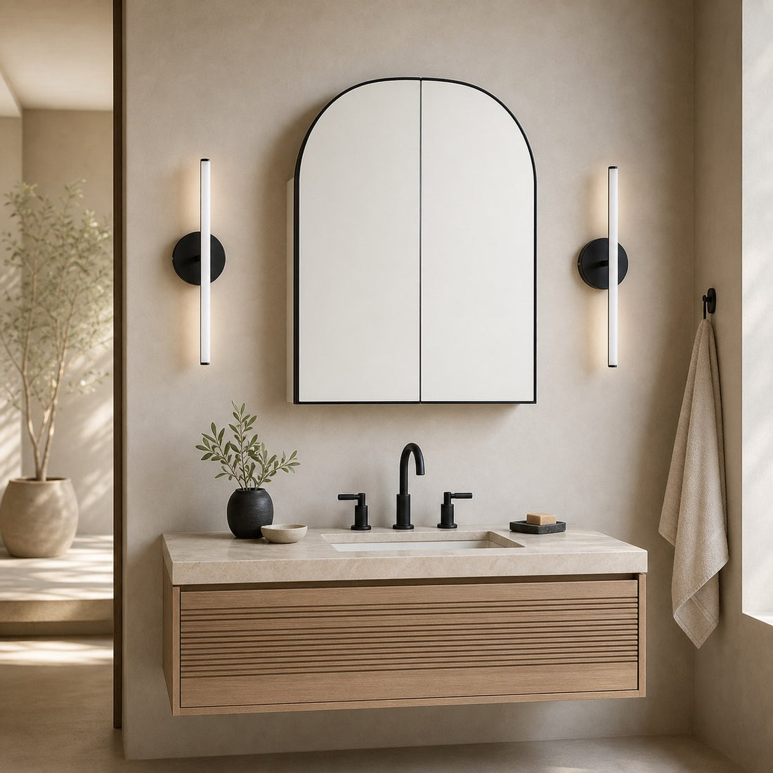 Voro Modern LED Wall Sconce - Metal Bathroom & Hallway Lighting Fixture