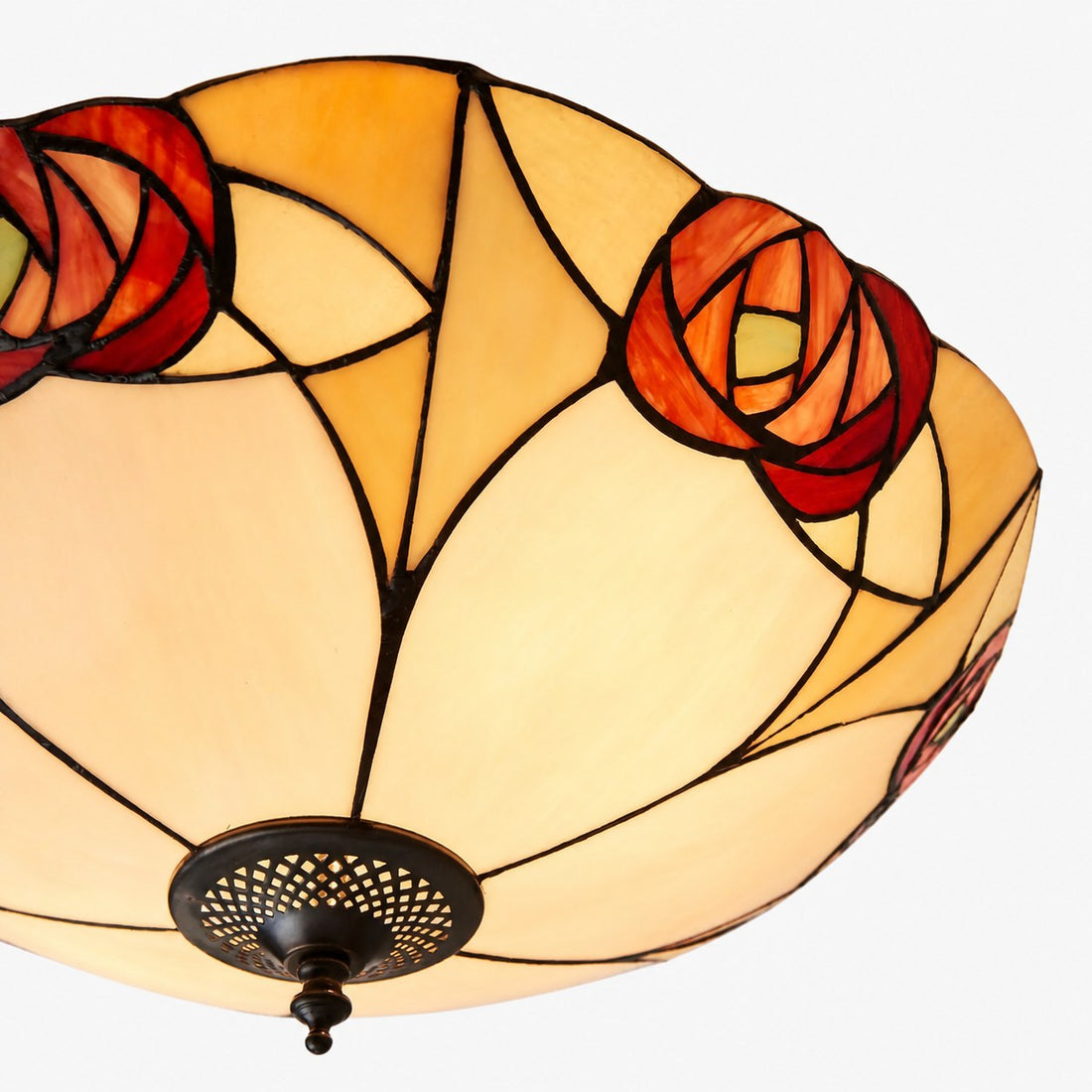 TF Ingram Handcrafted Stained Glass Ceiling Lamp – Vintage Art Deco Tiffany Light for Dining Room