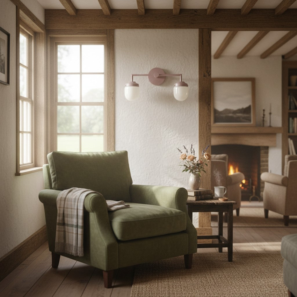 Opalume Glass Double Vanity Light - Vintage Style Bathroom Double Wall Lighting