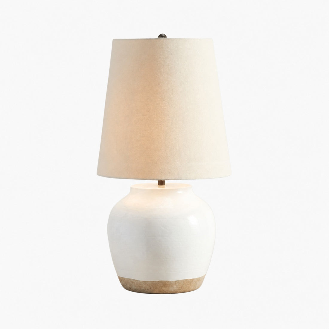 Ceruna Modern Ceramic Bedside Lamp with Linen Fabric Shade – Elegant Lighting for Bedroom and Living Room