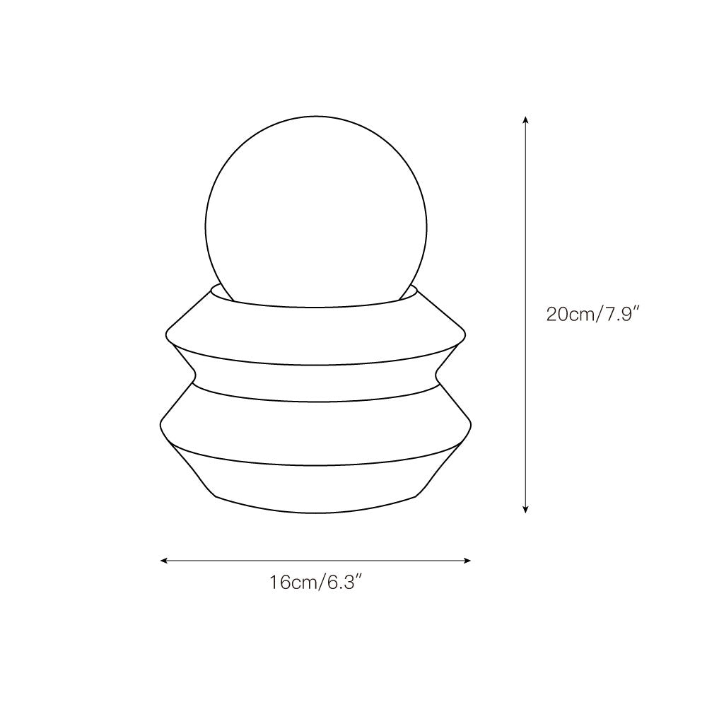 Fin Travertine Table Lamp (Built-in Battery)