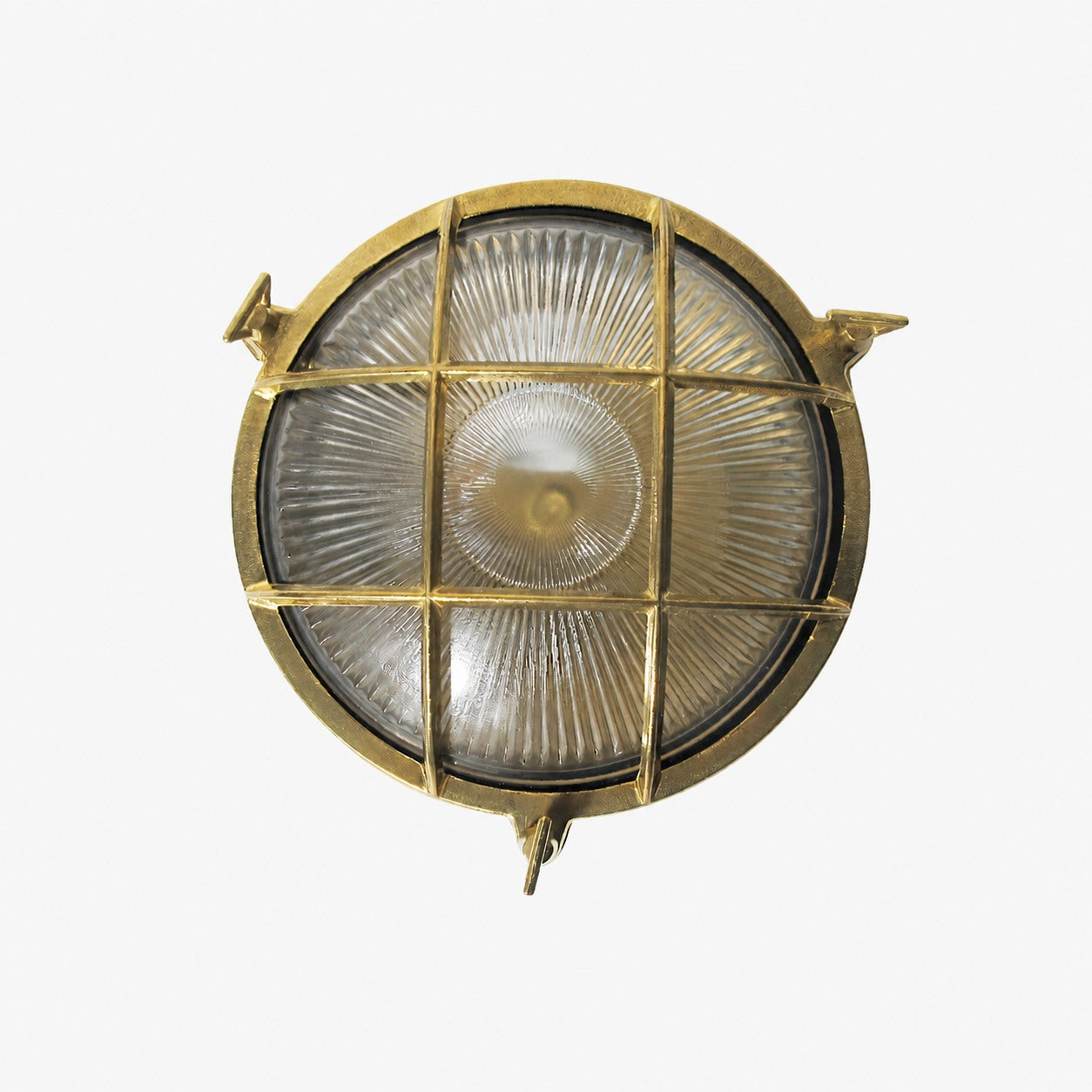 Ivoran Bulkhead Wall Sconce - Brass Caged Glass Vintage Industrial Light for Outdoor and Bathroom