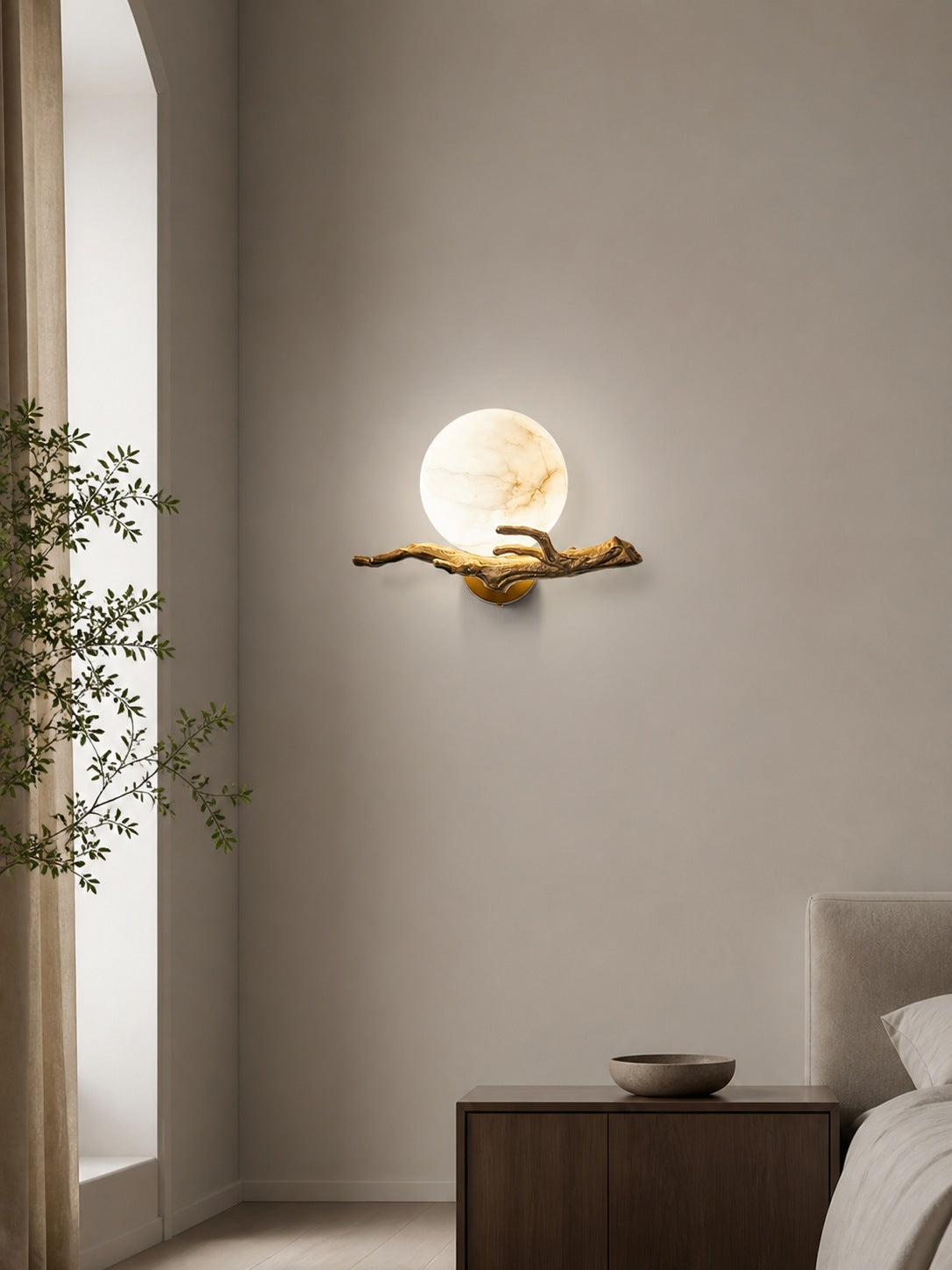 Retro Twigs Alabaster Wall Lamp