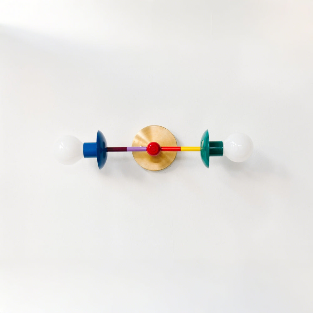 Colorful Wall Sconce - Rainbow Finish for Bedroom & Hallway Lighting