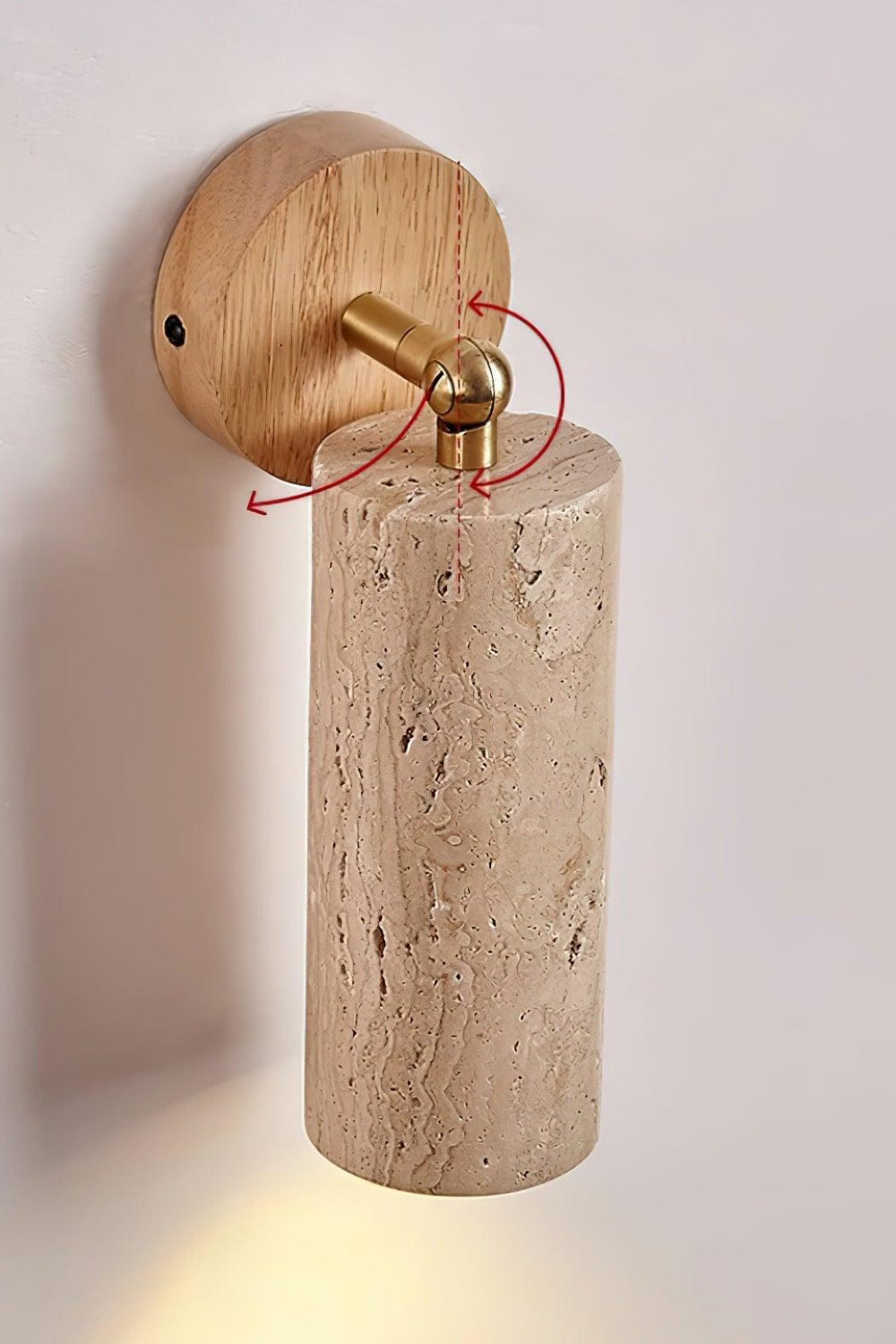 Mireille Modern Cylindrical Travertine Pivot Wall Light