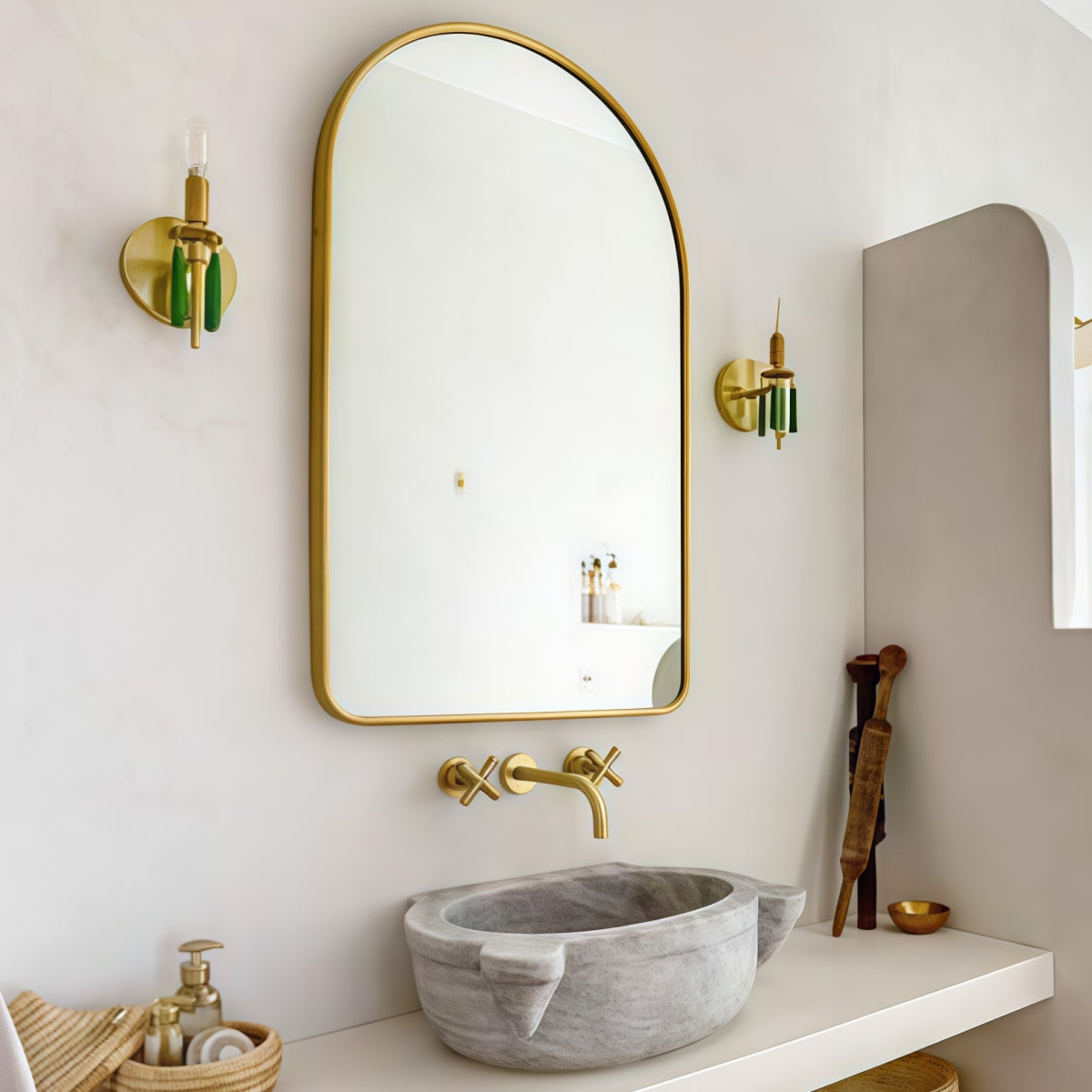 Romantic Victorian Brass Wall Sconce - Accent Light With Tassels