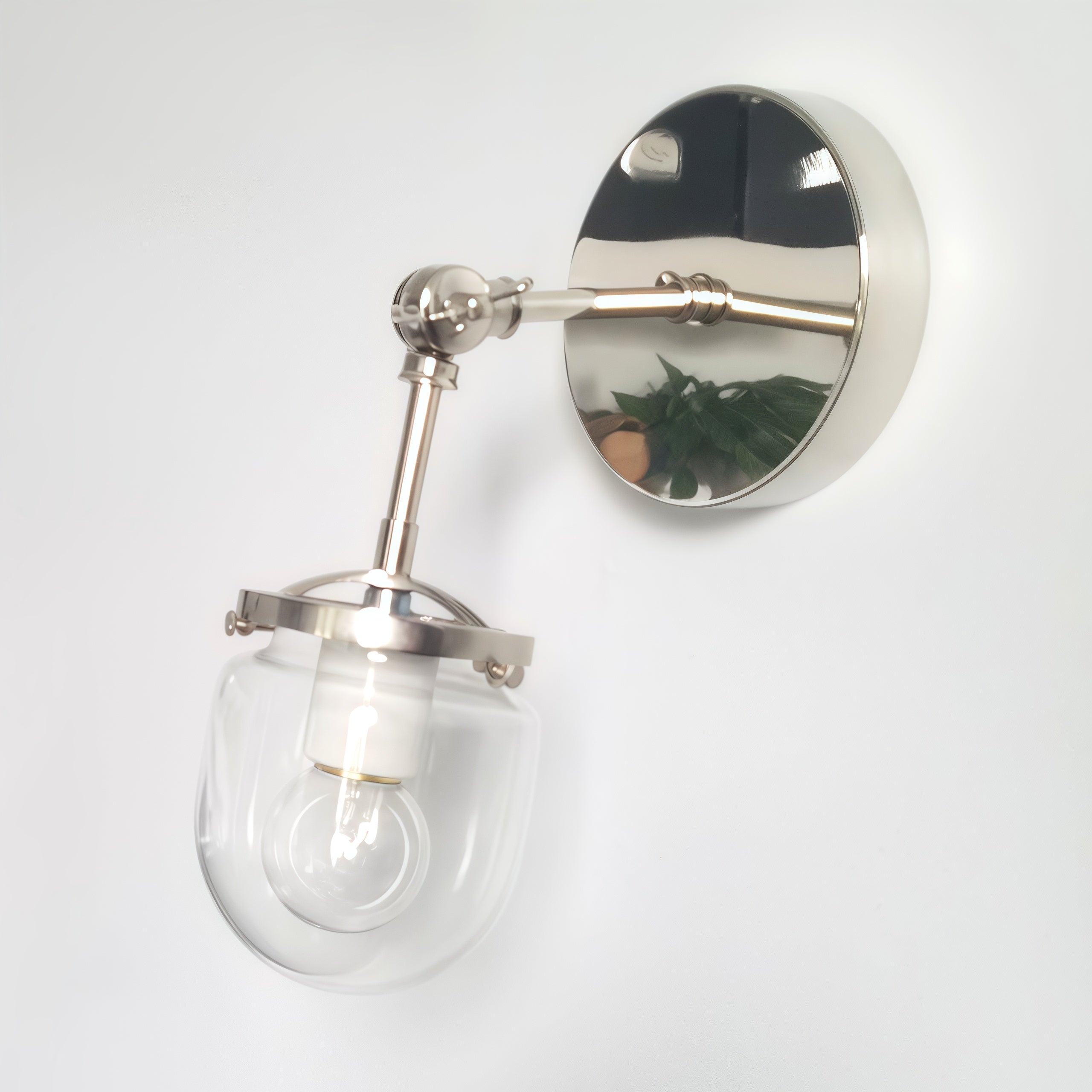 Nautical Metal & Glass Versatile Articulating Wall Lamp