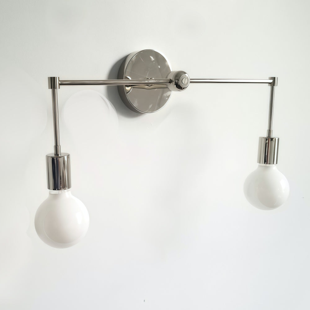 Minimalist Metal Design Double Bulb Wall Light