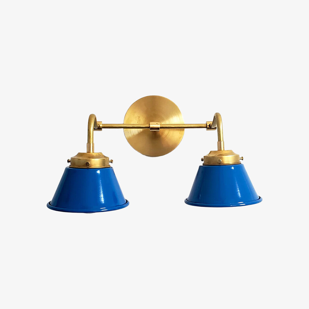 Modern Double Cone Brass Sconce - Accent Lighting For Bathroom & Hallway