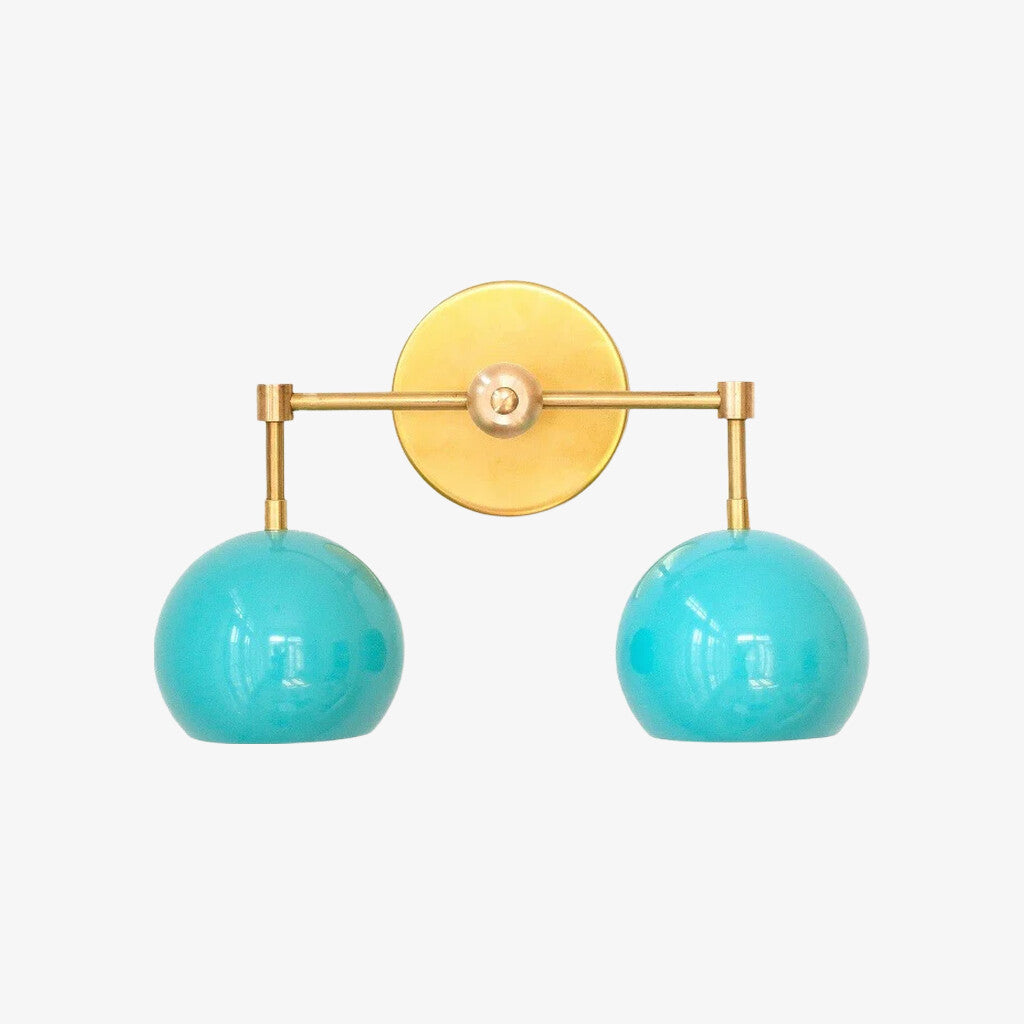 Navy Wall Light - Double Ball Bath Vanity Mirror Wall Sconce