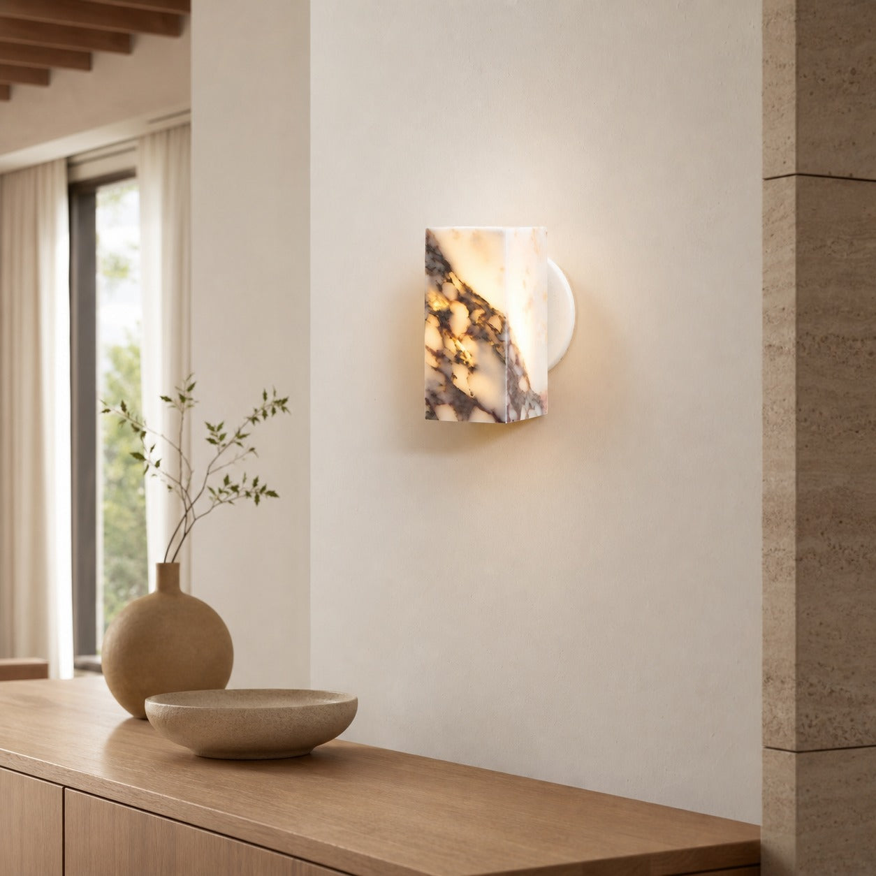 Square Marble Wall Lamp