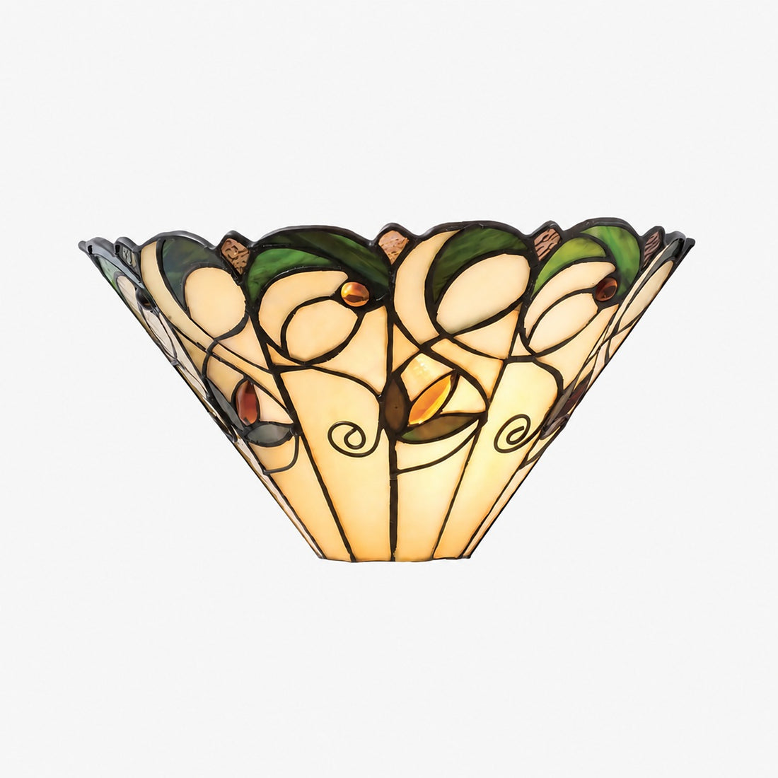 TF Jamelia Art Nouveau Wall Light with Bevelled Glass Shade – Metal Glass Fixture for Hallway or Bedroom